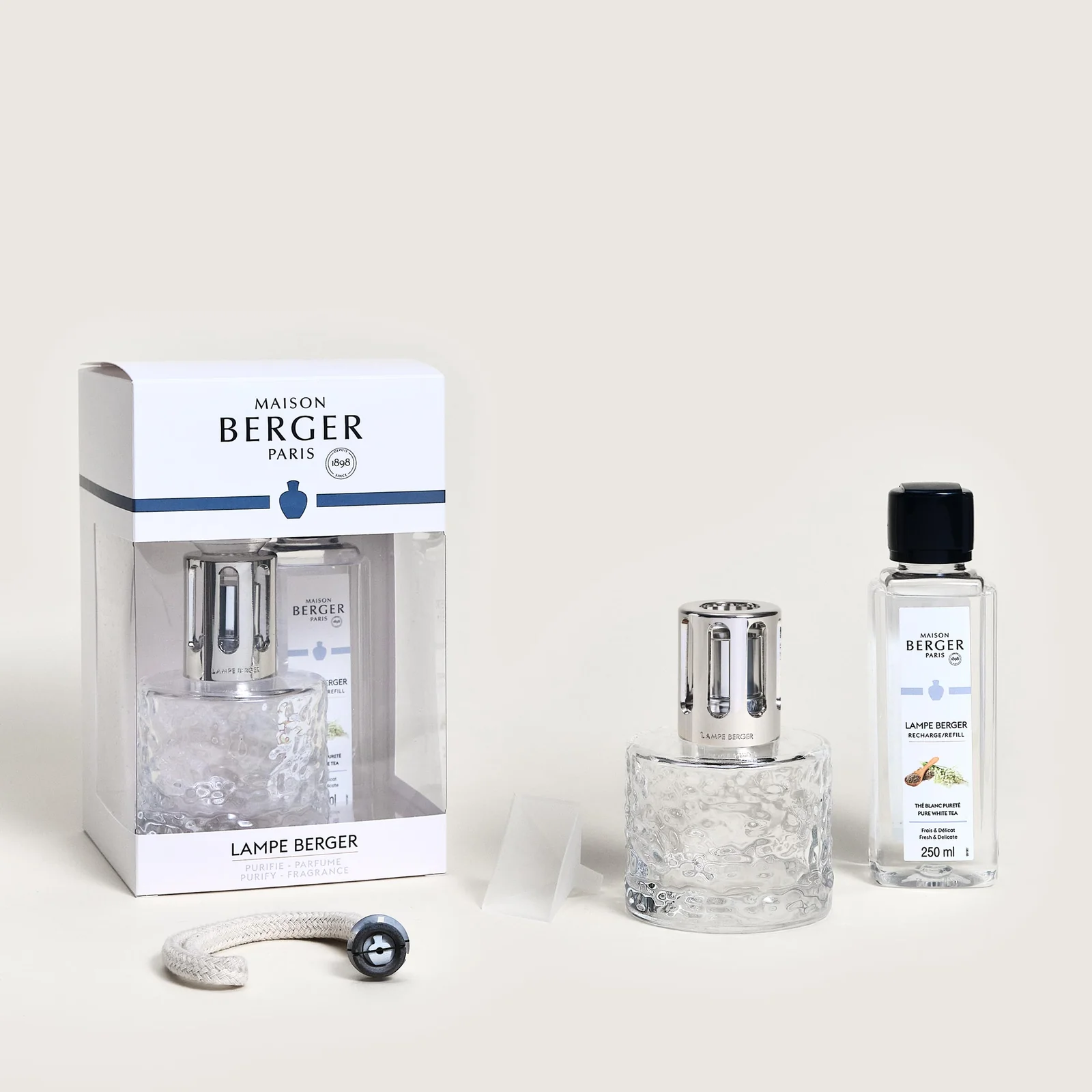 Coffret Lâmpada Catalítica Mirage Transparente + 250ml Puro Chá Branco